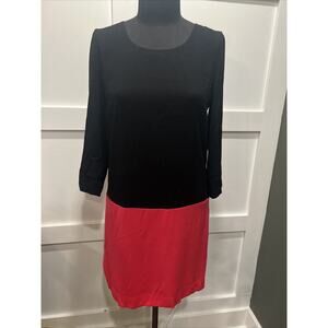 DKNY Sheath Dress, Medium, Black And Hot pink, Lined Career